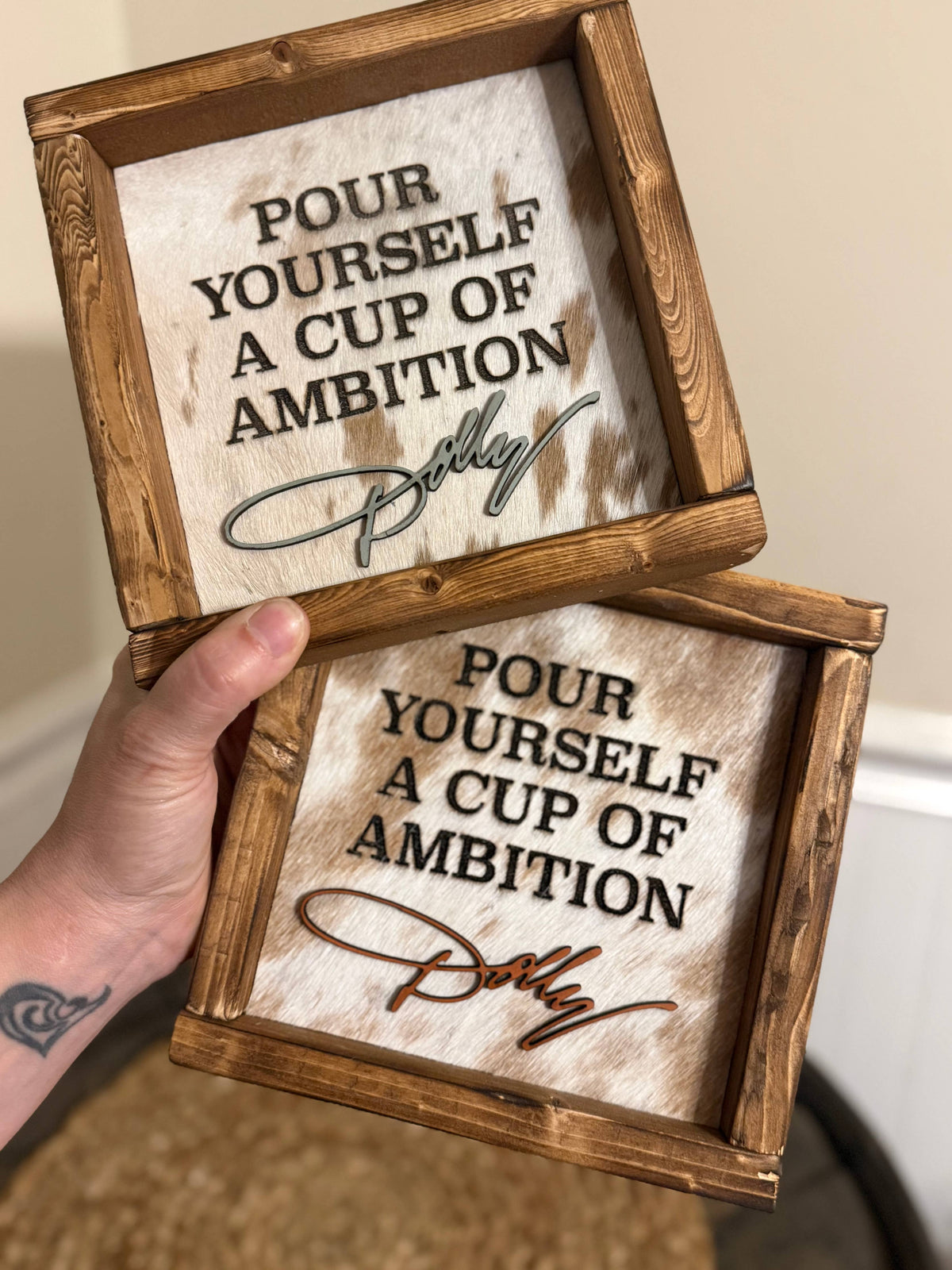 Dolly Parton Framed Cowhide Sign