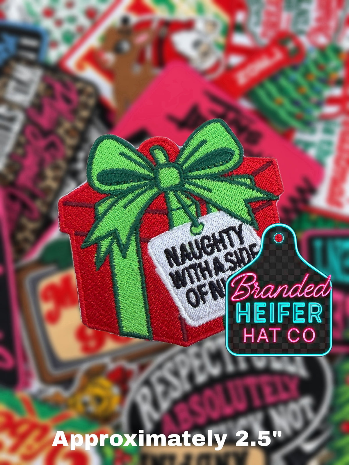 NAUGHY WITH SIDE  | EMBROIDERED HAT PATCH