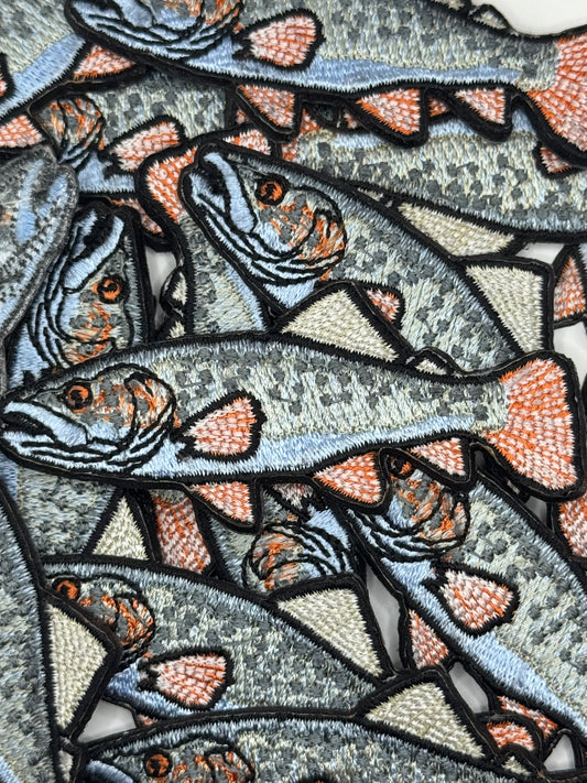Trout embroidery patch