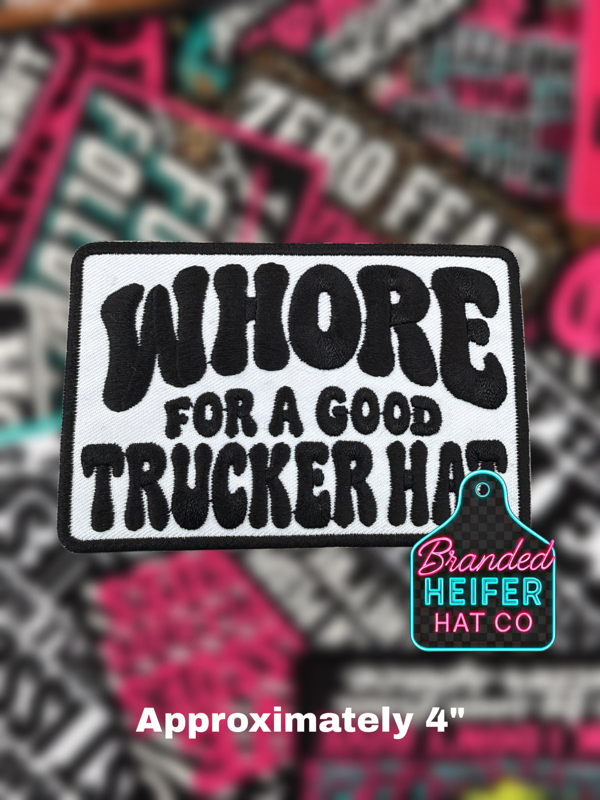 WHORE FOR A GOOD TRUCKER HAT  | EMBROIDERED HAT PATCH