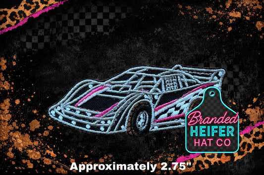 RACE CAR EMBROIDERY PATCH