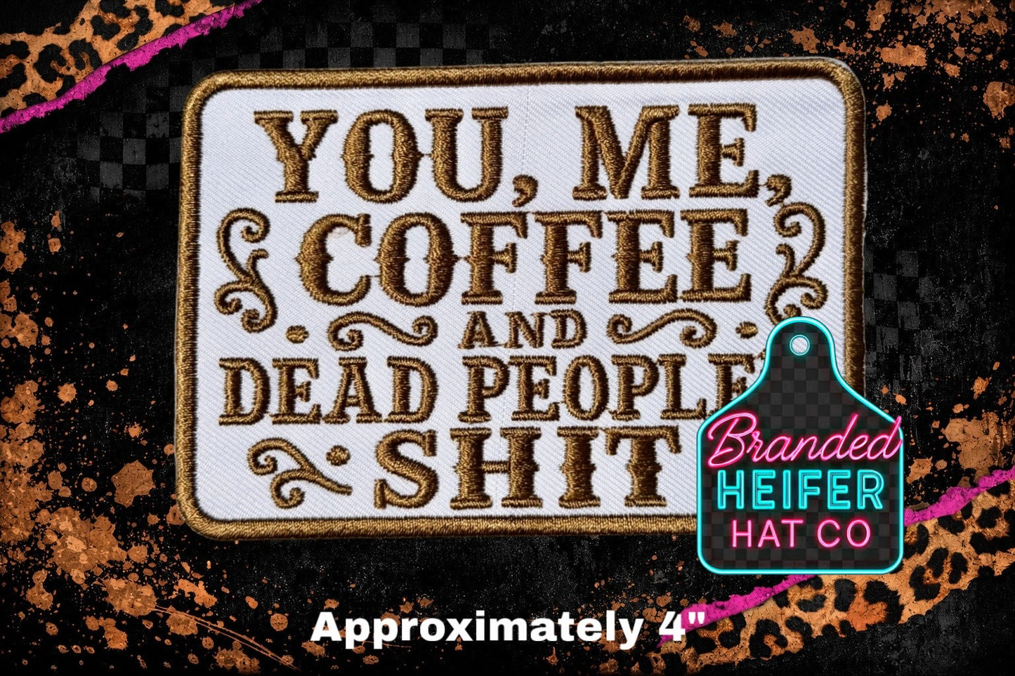 YOU ME COFFEE EMBROIDERY PATCH