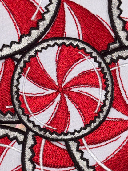 Peppermint concho embroidery patch (2 sizes)