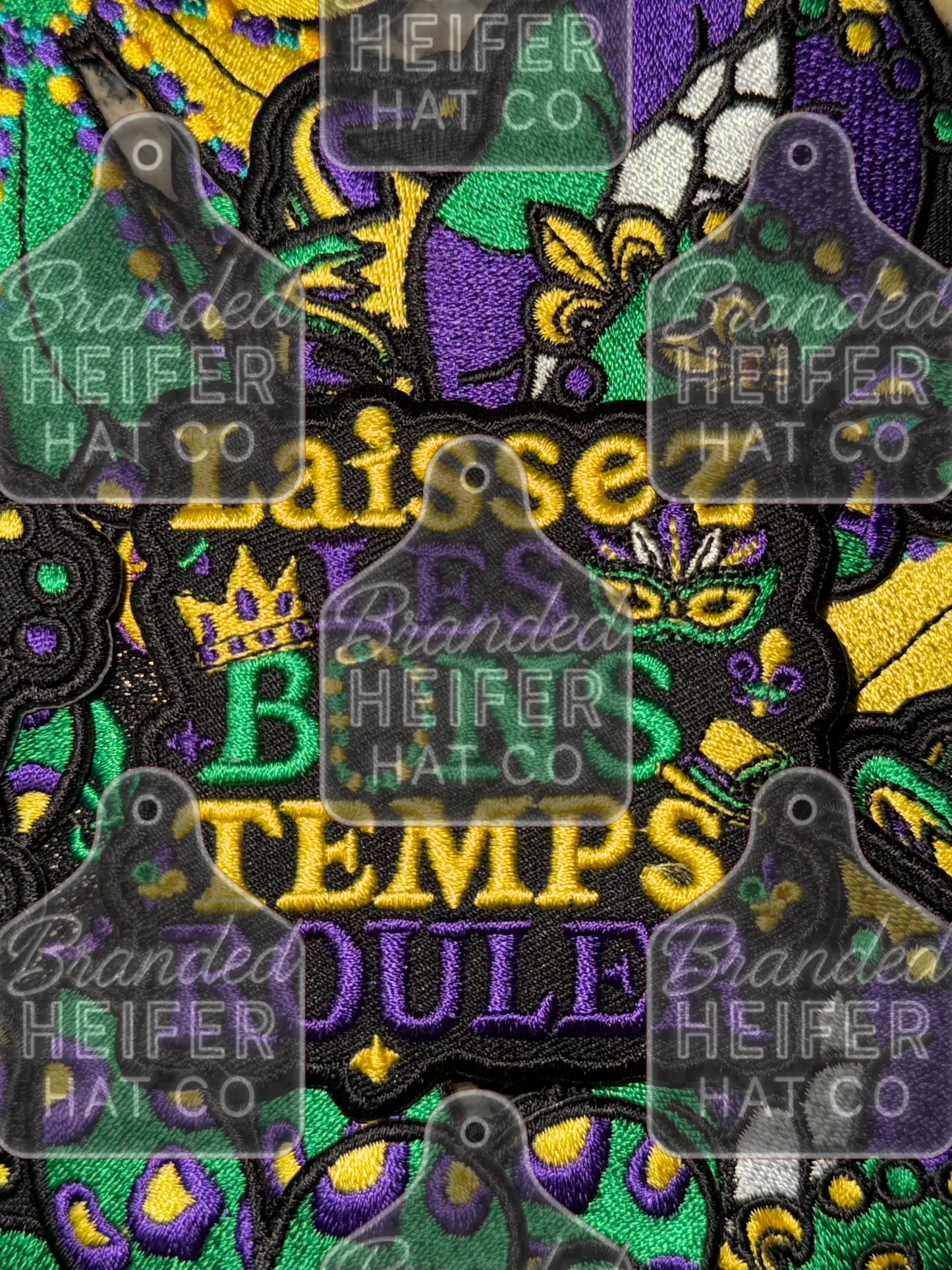 Mardi gras bons temps embroidery patch
