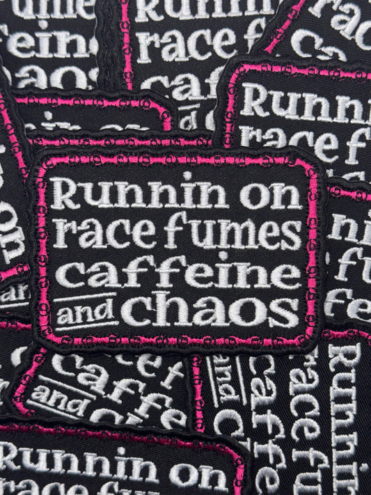 Race fumes embroidery patch