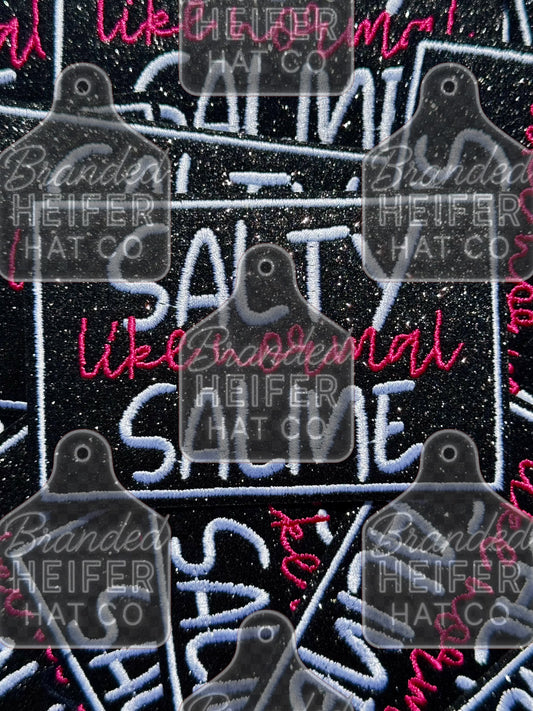 Salty like normal saline glitter embroidery patch