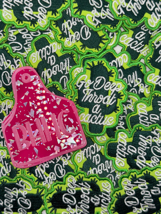 Go deep throat a cactus embroidery patch