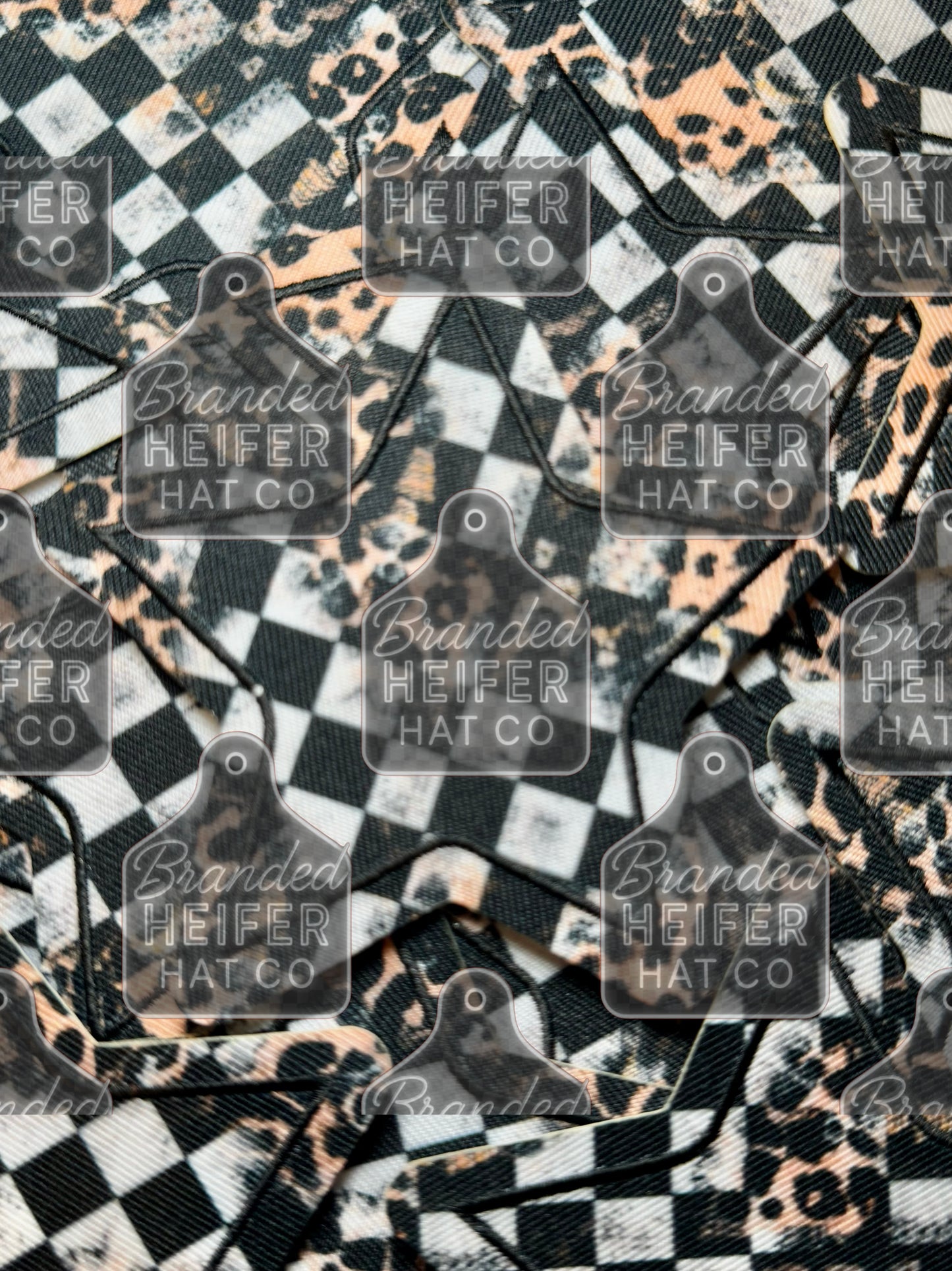 Checkered Stars embroidery patch