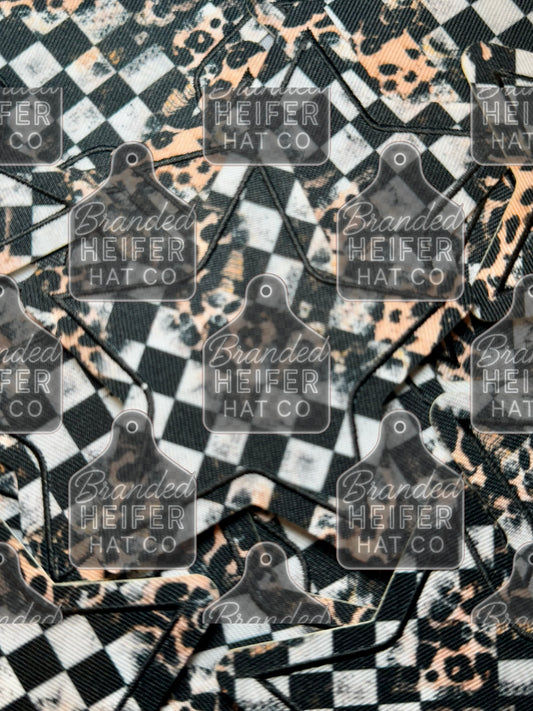 Checkered Stars embroidery patch