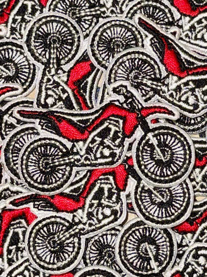 Dirt bike embroidery patch