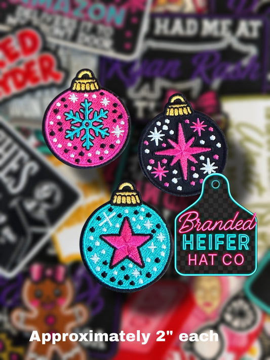 CHRISTMAS ORNAMENTS * MULTI OPTION | EMBROIDERED HAT PATCH