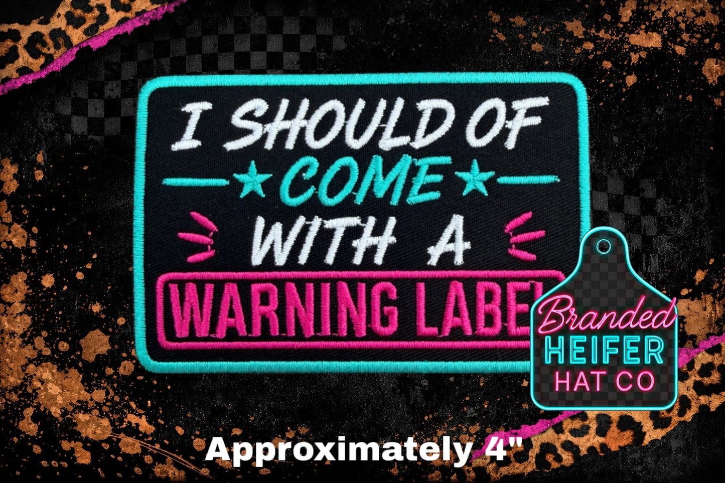 WARNING LABEL EMBROIDERY PATCH