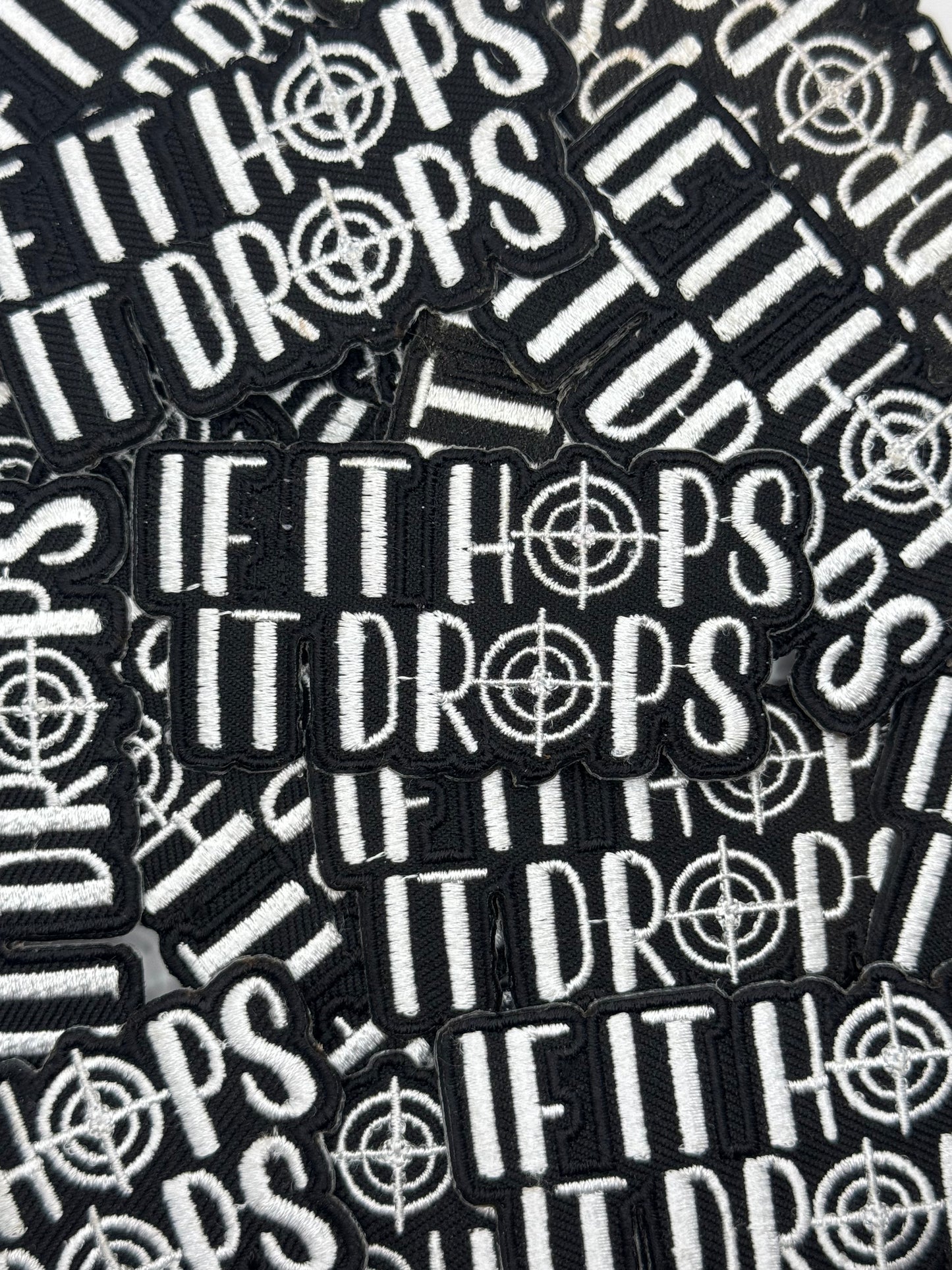 Hunting phrases embroidery patch