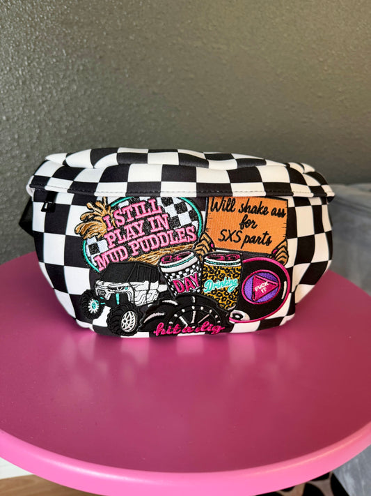 PREORDER NEOPRENE CHECKERED BUM BAG ETA END OF APRIL