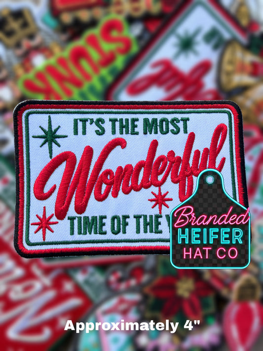 ITS THE MOST WONDERFUL TIME  EMBROIDERY PATCH