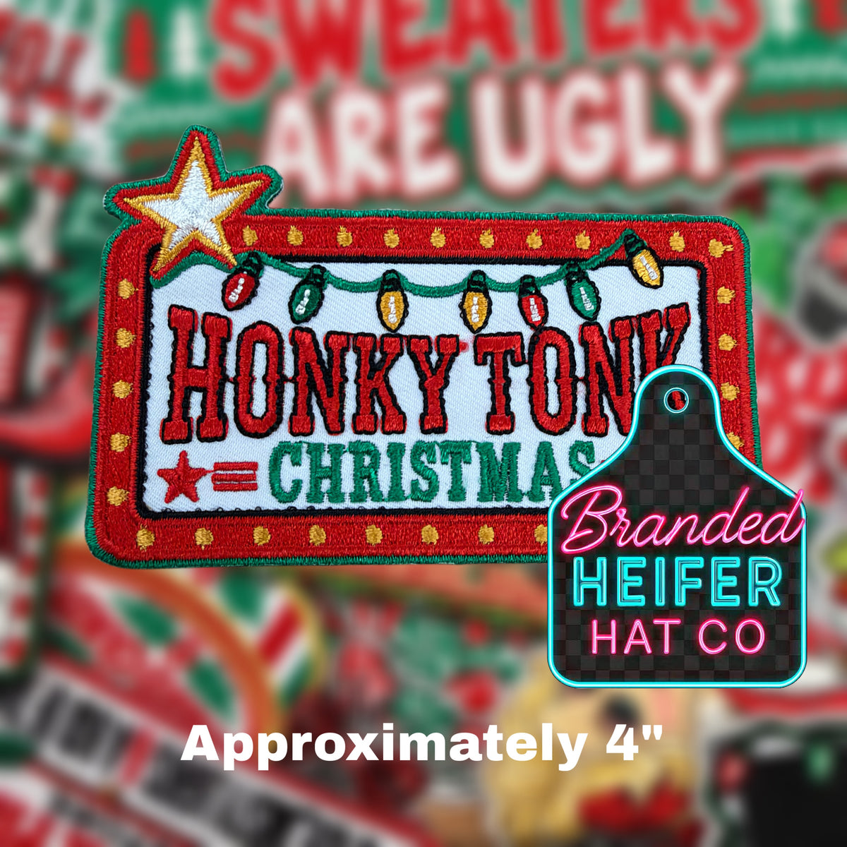 HONKY TONK CHRISTMAS | EMBROIDERED HAT PATCH
