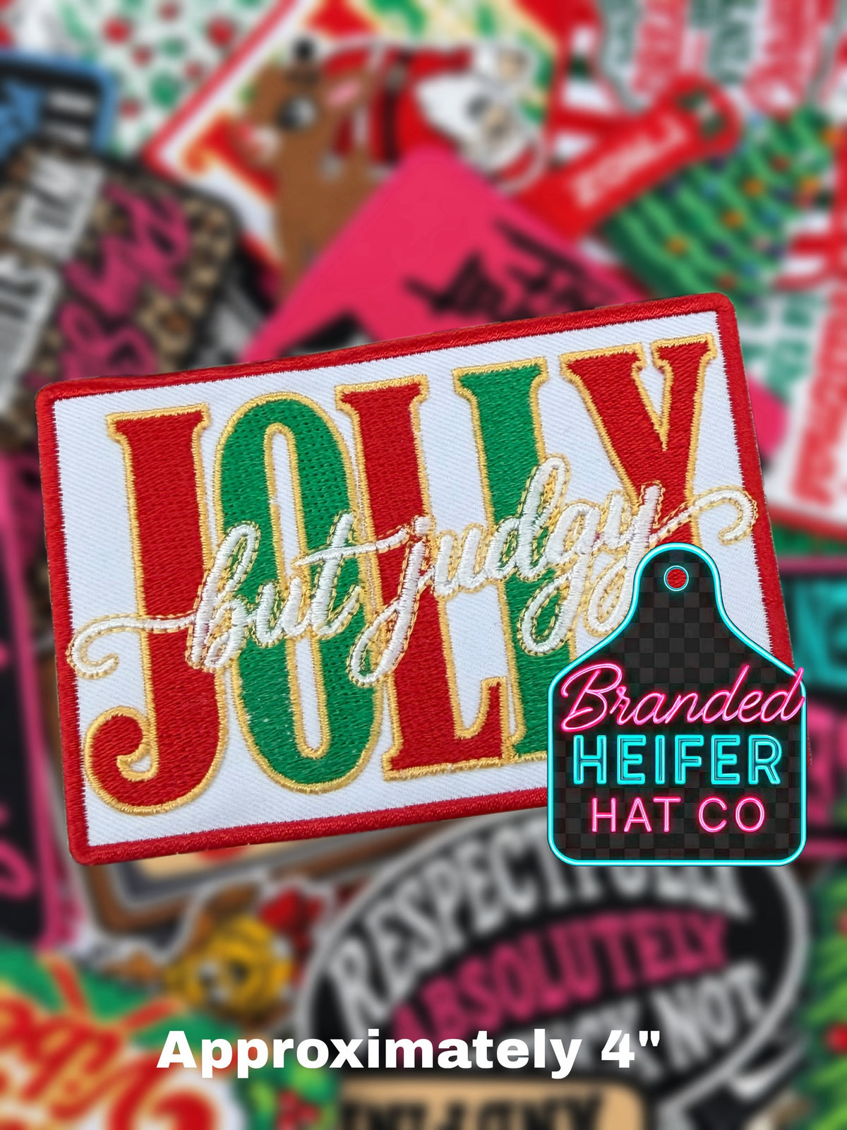 JOLLY BUT JUDGY  | EMBROIDERED HAT PATCH