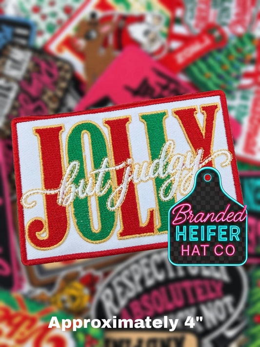 JOLLY BUT JUDGY  | EMBROIDERED HAT PATCH