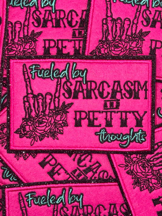 Petty thoughts glitter embroidery patch