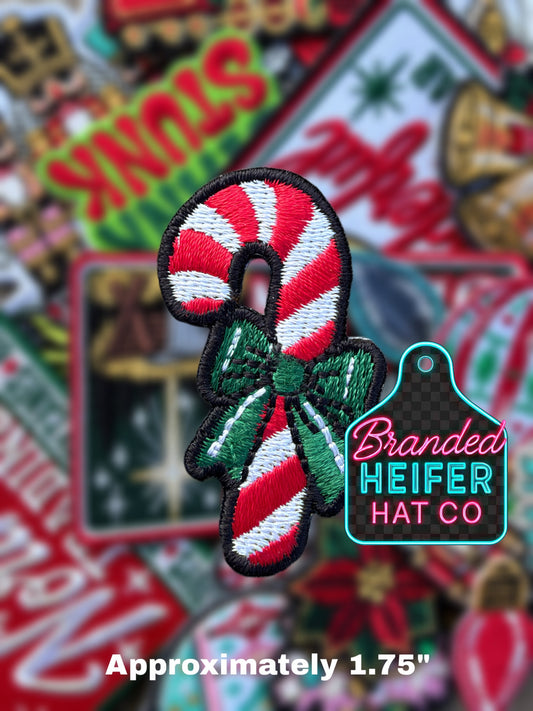 CANDY-CANE  EMBROIDERY PATCH
