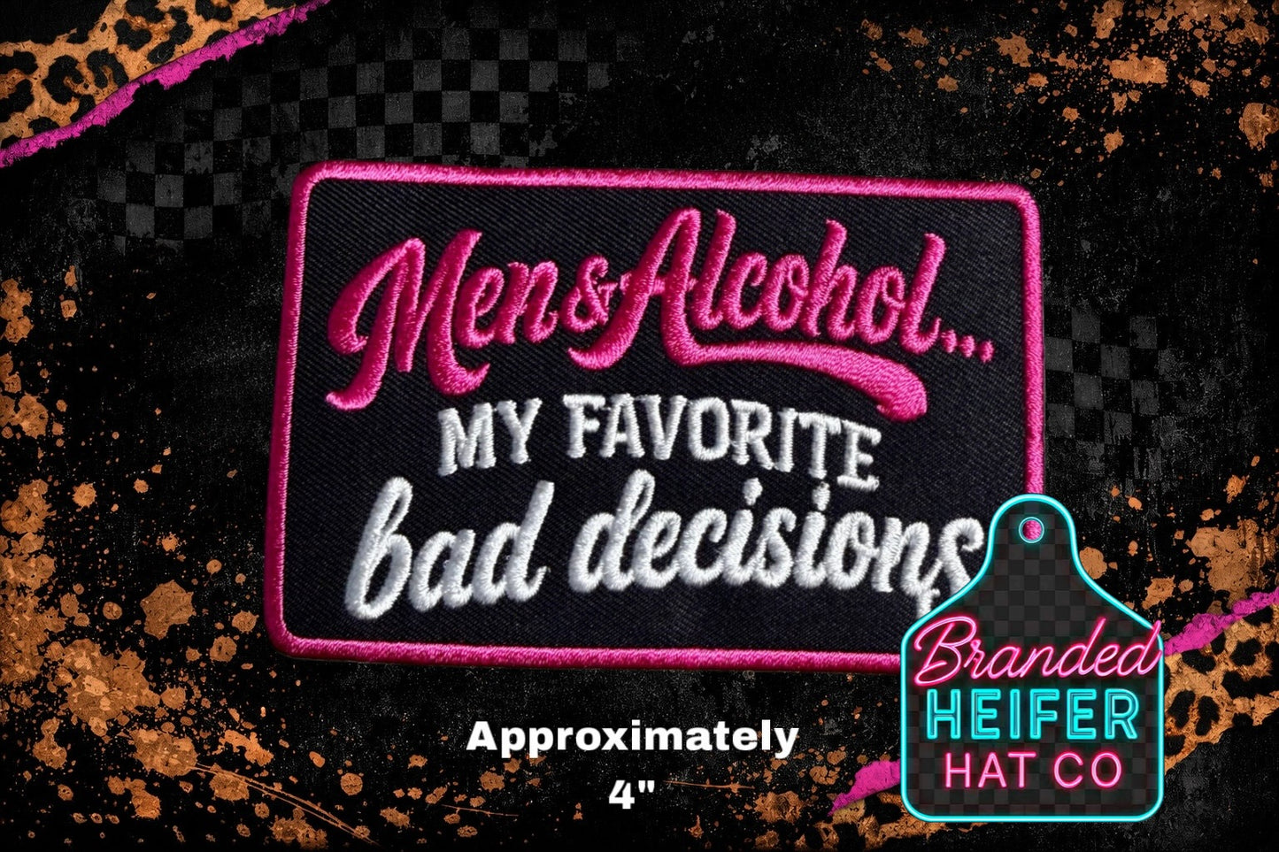MEN AND ALCOHOL EMBROIDERY PATCH FINAL RESTOCK
