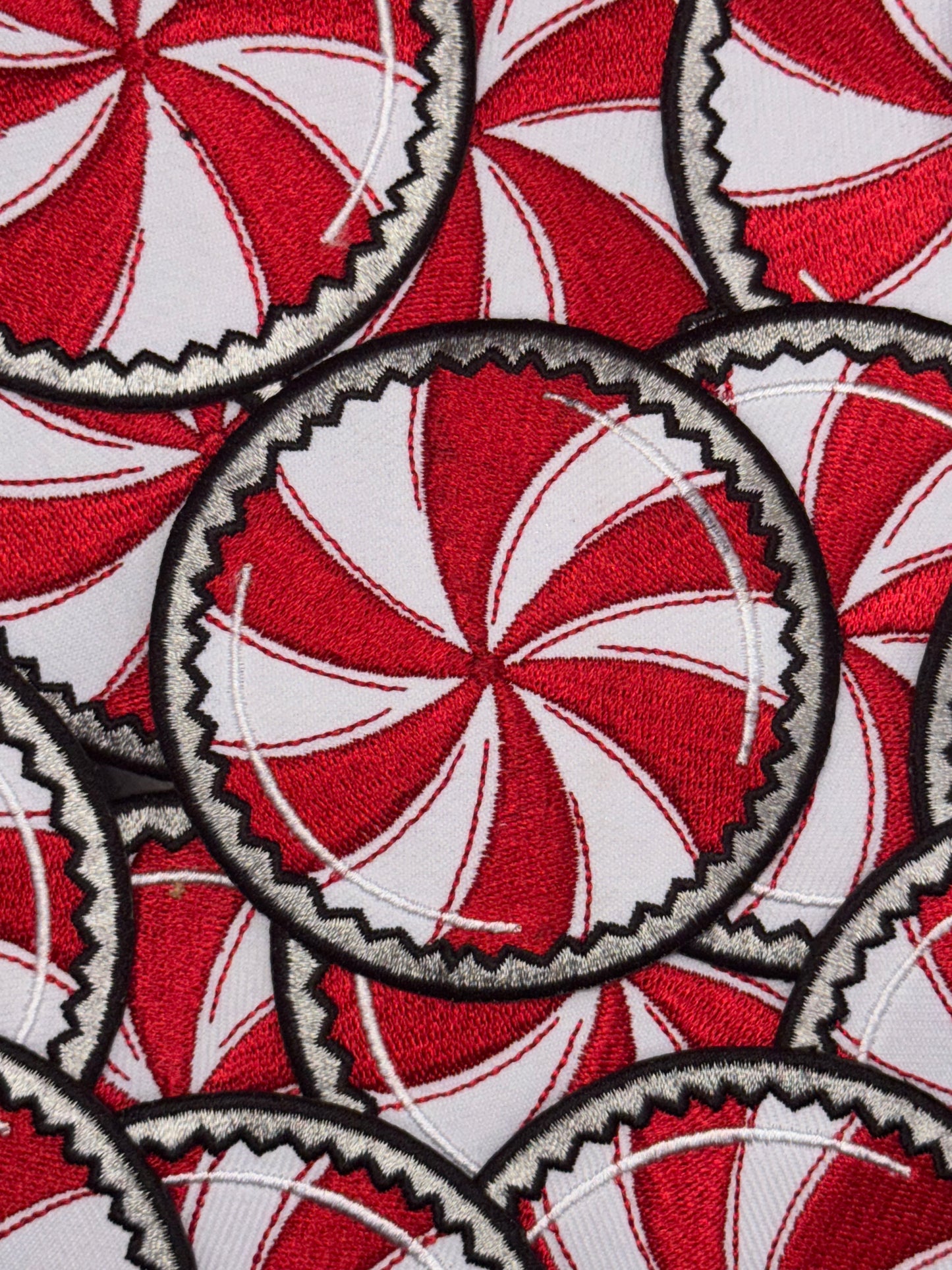 Peppermint concho embroidery patch (2 sizes)