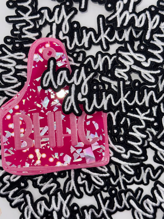 Day drinkin embroidery patch