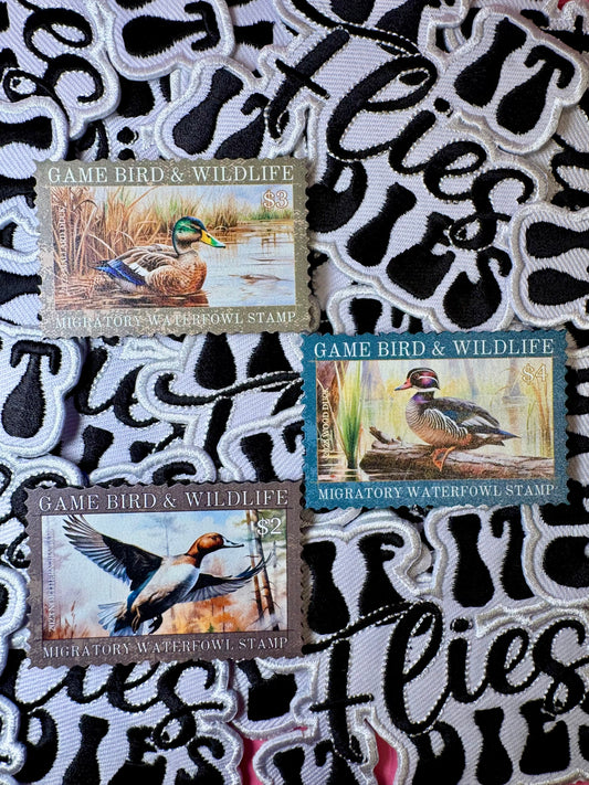 Duck stamps (3 options) faux leather patch