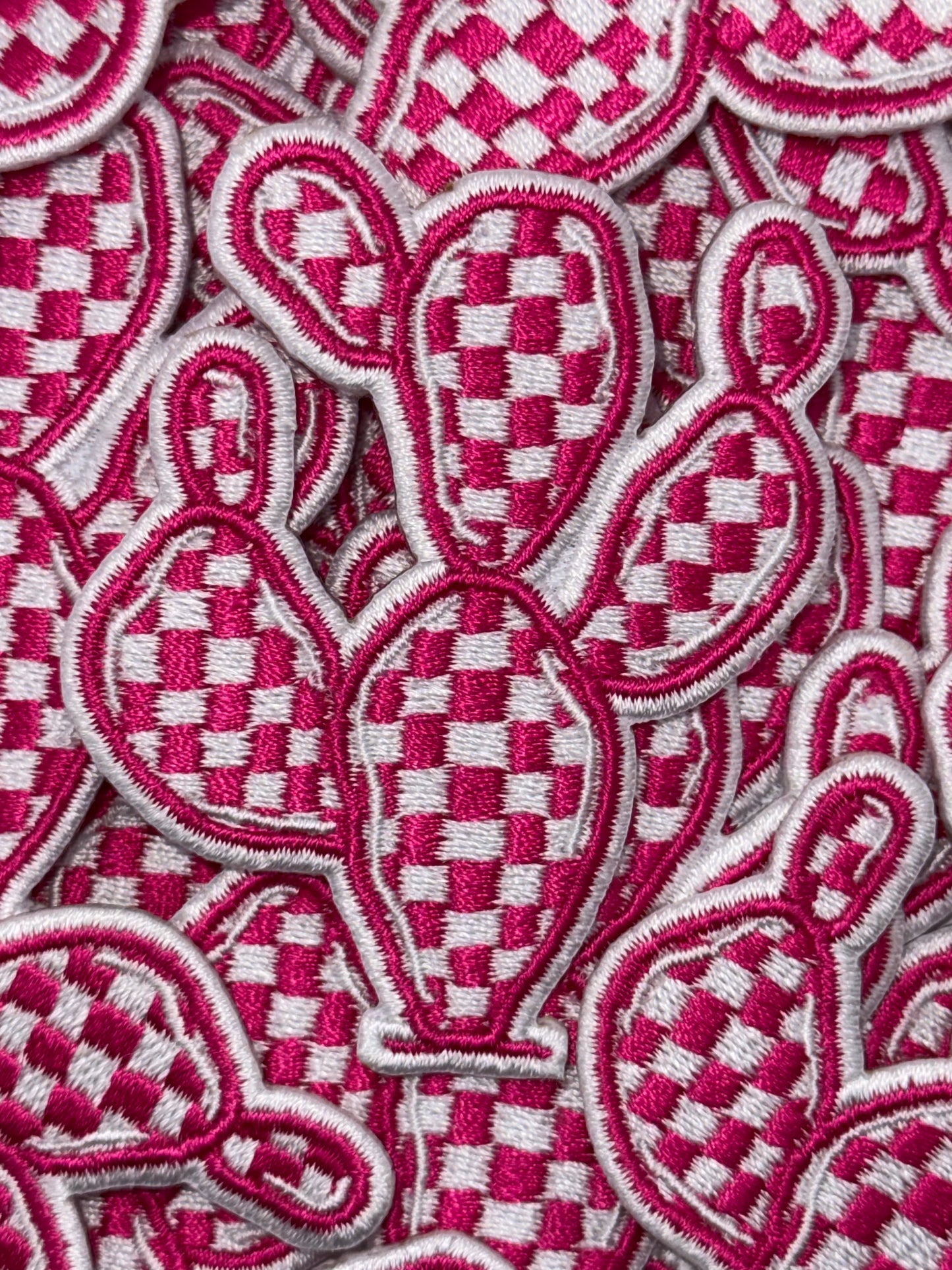 Checkered cactus (multiple colors) embroidery patch