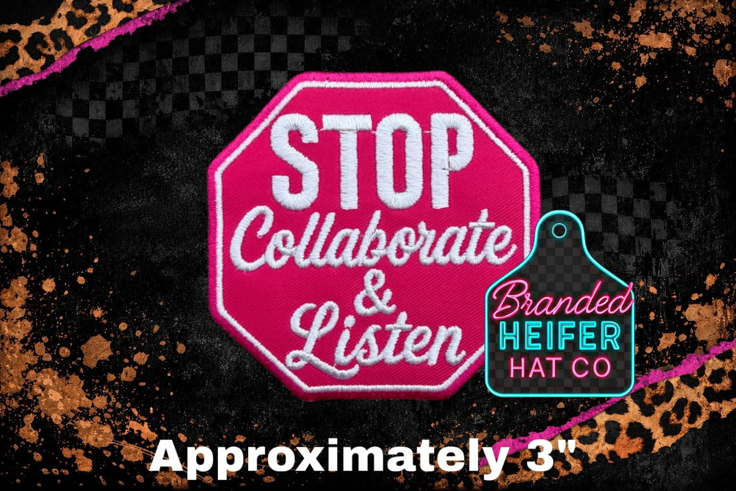 STOP COLLAB LISTEN EMBROIDERY PATCH