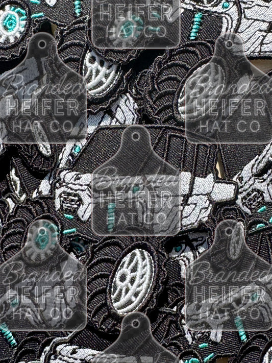 White defender inspired embroidery patch