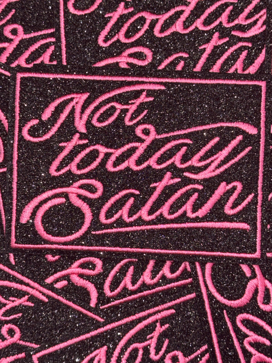 Not today Satan glitter embrodiery patch (2 Colors)