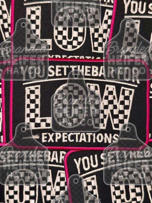 LOW EXPECTATIONS EMBROIDERY PATCH