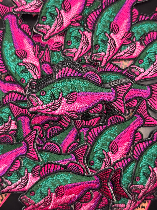 Colorful Bass embroidery patch