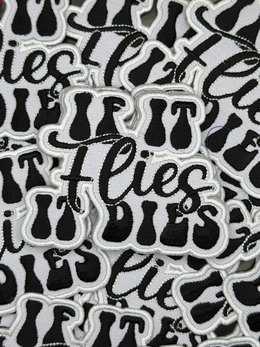 Large If It Flies It Dies embroidery patch