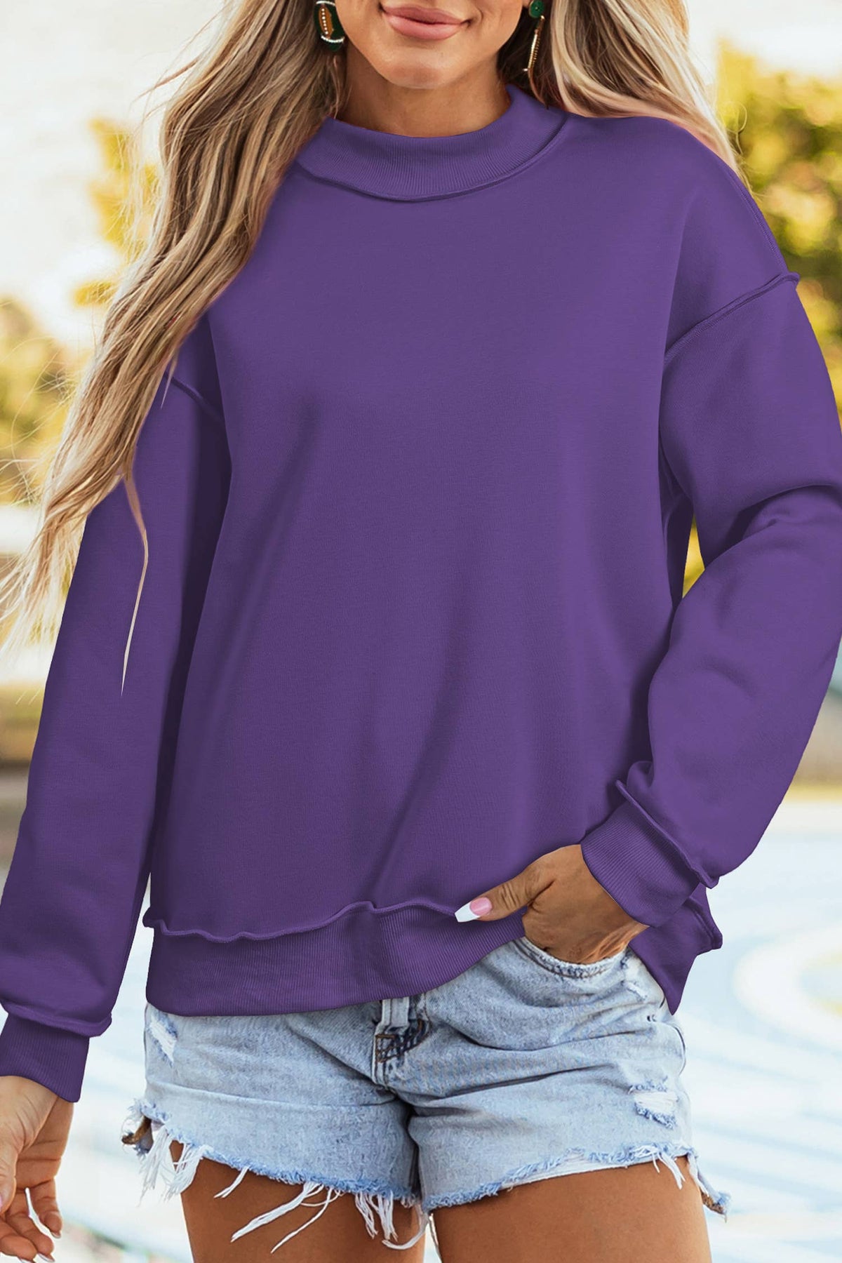 Game Day Oversize Reversible Mock Neck Sweatshirt | S-4X