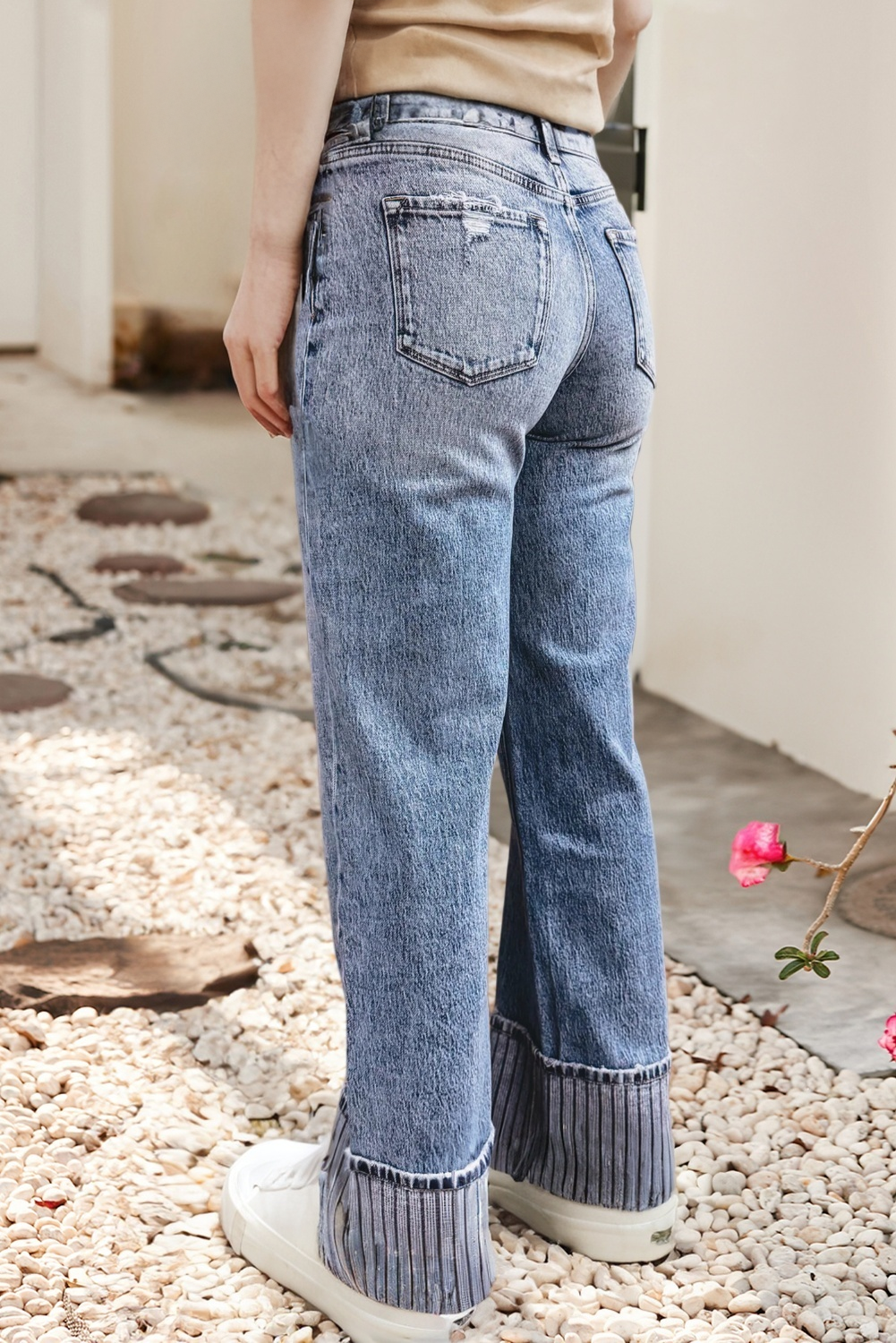 LDC Cuffed Straight Loose Jeans