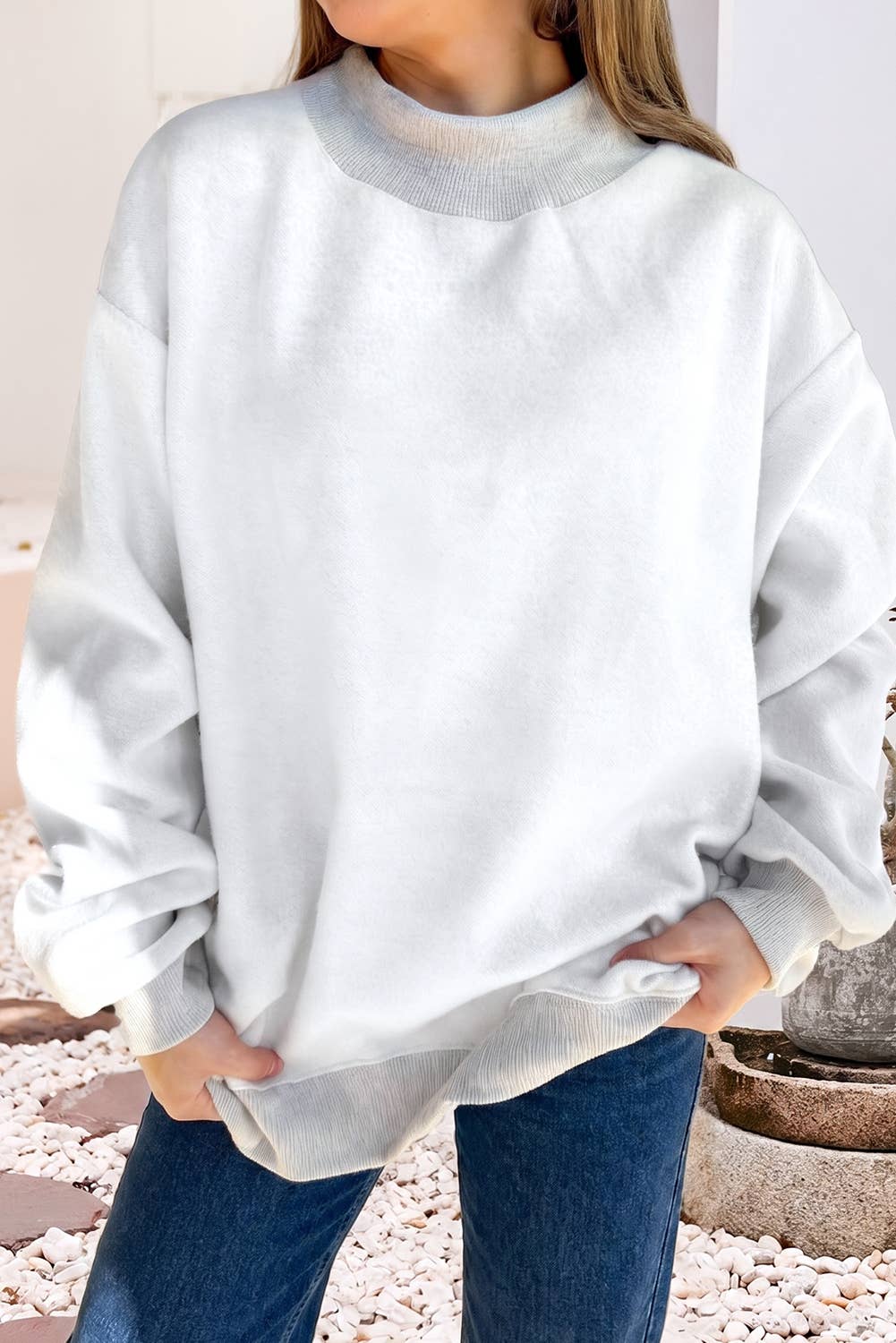 Game Day Oversize Reversible Mock Neck Sweatshirt | S-4X
