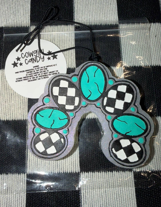 Checkered Turquoise Concho