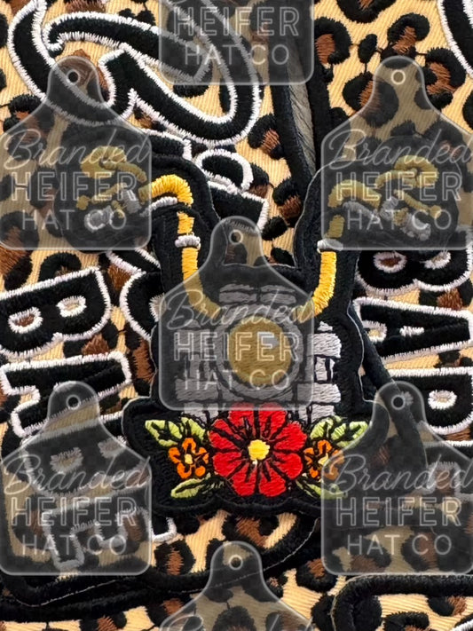 RED FLORAL MOTORCYCLE |  EMBROIDERY PATCH