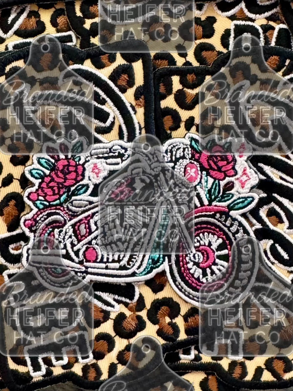 Parche Bordado Para Planchar O Coser: "Motorcycles" 21 X 6 Cm