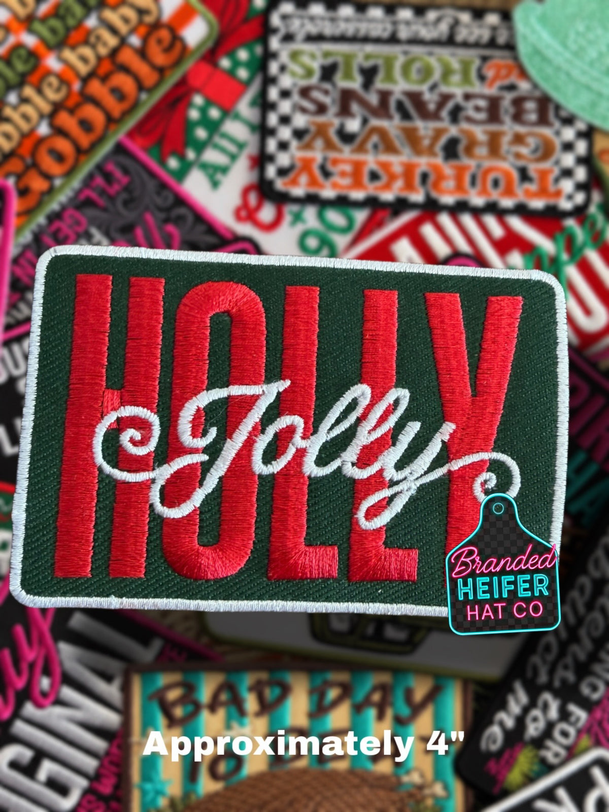 HOLLY JOLLY | EMBROIDERED HAT PATCH