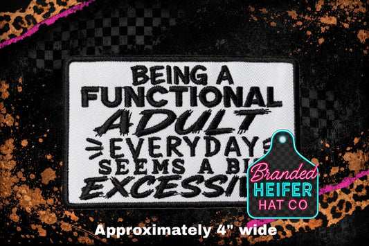 BEING A FUNCTIONAL ADULT   | EMBROIDERY PATCH