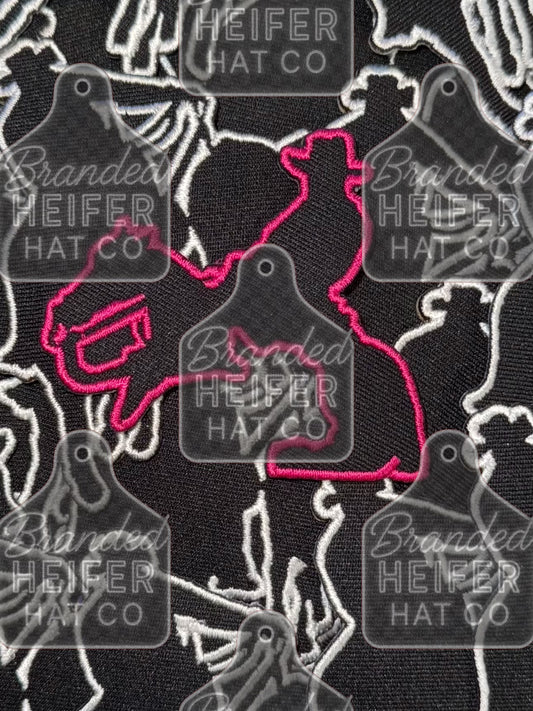 CUTTING HORSE pink | EMBROIDERY PATCH