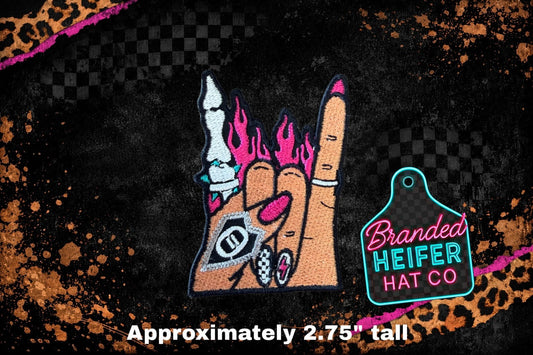 SKELLY ROCKER HAND  l EMBROIDERY PATCH
