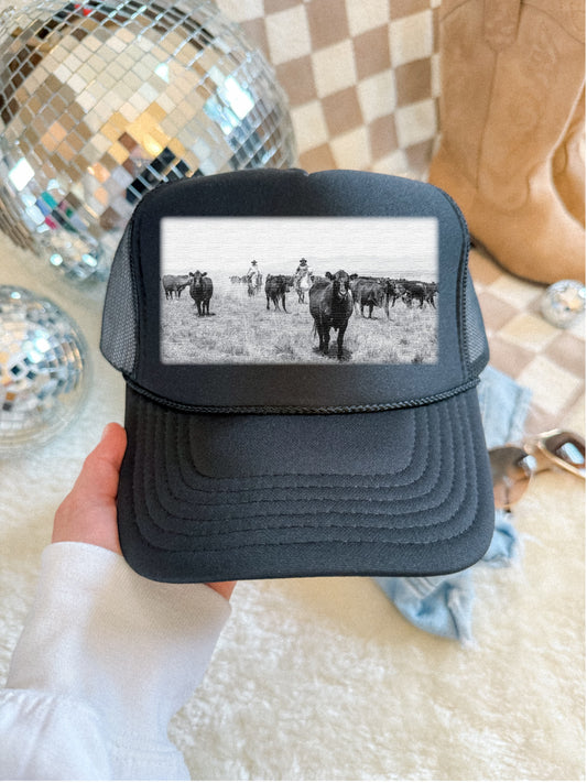 Herding cattle vintage DTF